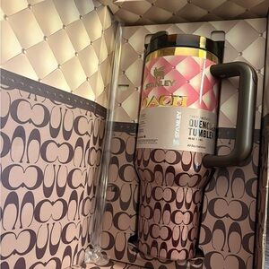 Coach New York Box with Gold and Brown Signature Design Stanley 40oz Tumbler